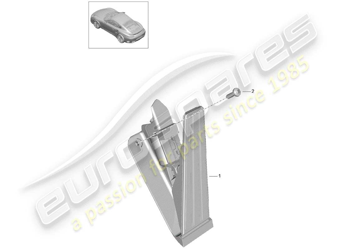 porsche 991 turbo (2018) brake and acc. pedal assembly part diagram