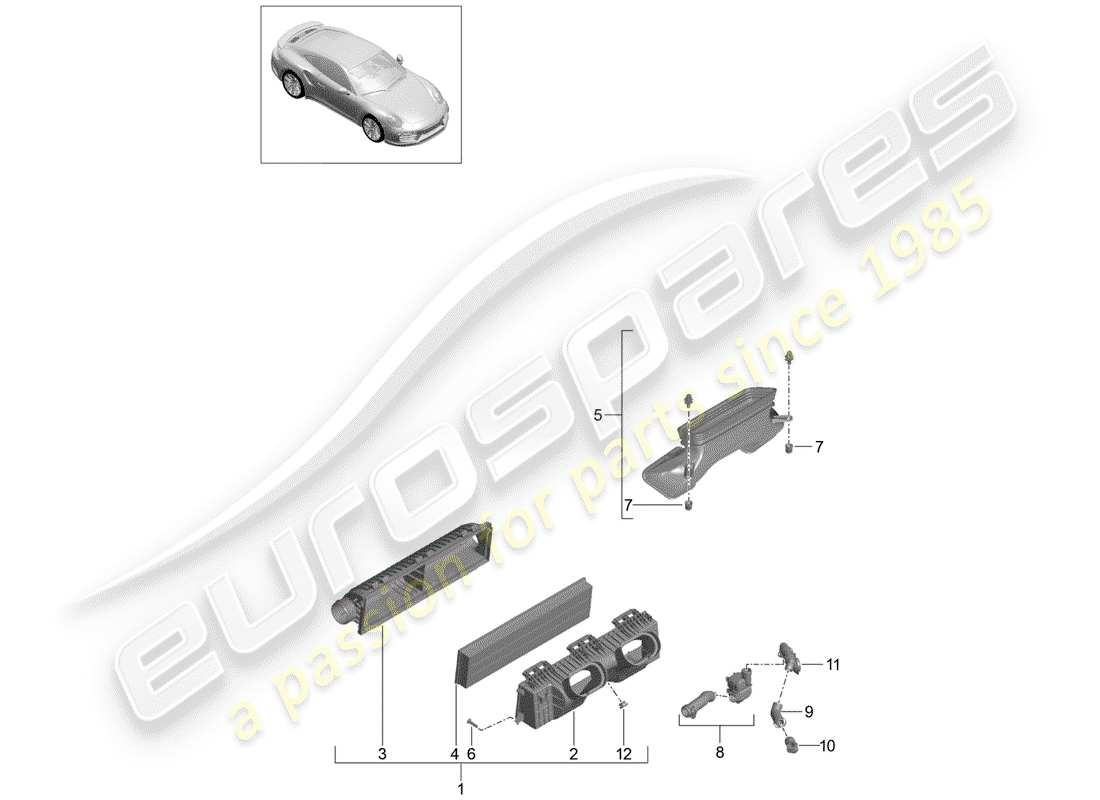 porsche 991 turbo (2018) air cleaner part diagram