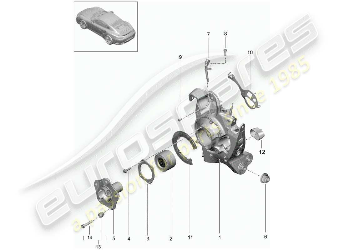 porsche 991 turbo (2018) rear axle part diagram