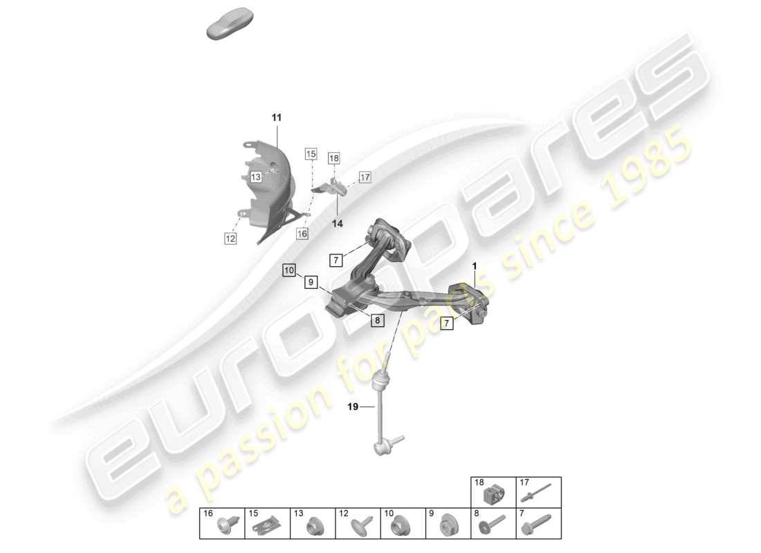 porsche 992 gt3/rs/st (2021 - 9j1) wishbone upper part diagram