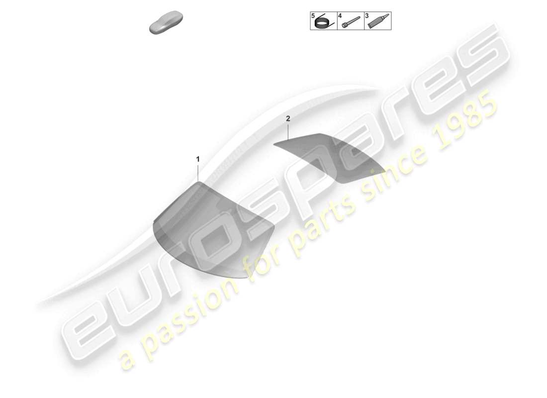 porsche 992 gt3/rs/st (2021 - 9j1) windscreen rear window part diagram