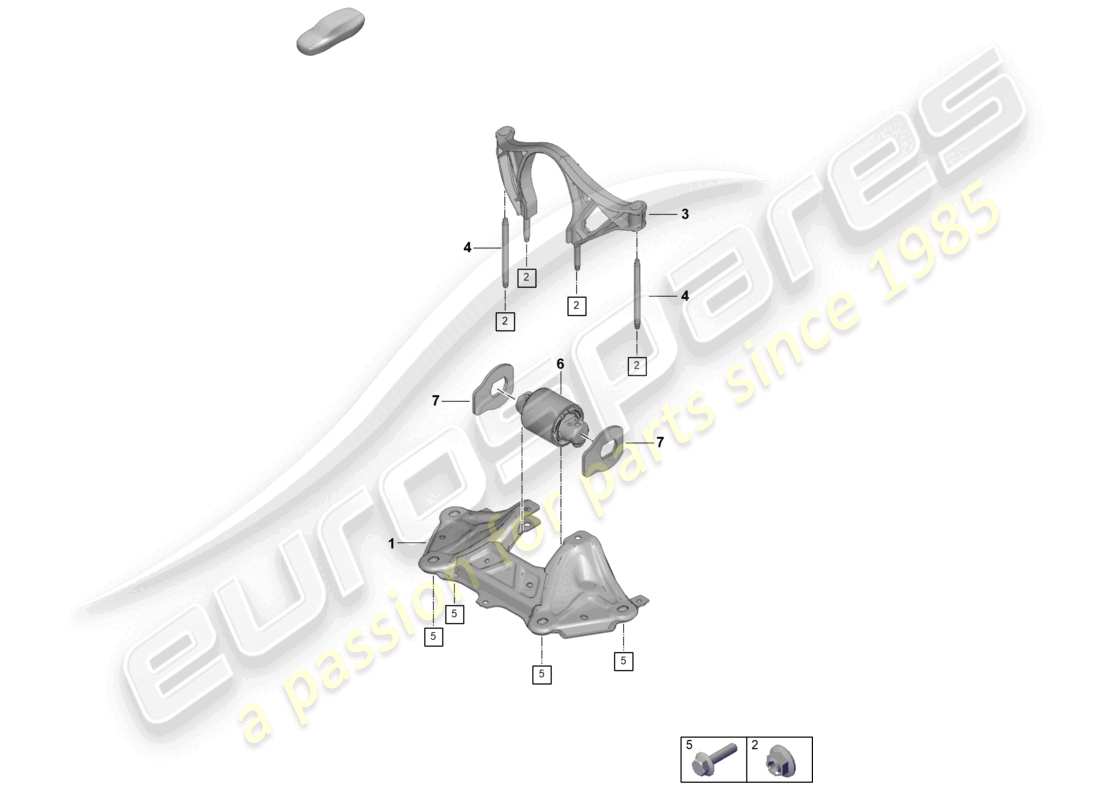 porsche 992 gt3/rs/st (2021 - 9j1) mounting parts for engine and transmission part diagram