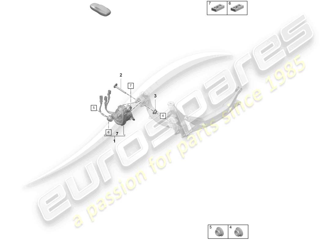 porsche 992 gt3/rs/st (2021 - 9j1) rear axle steering part diagram