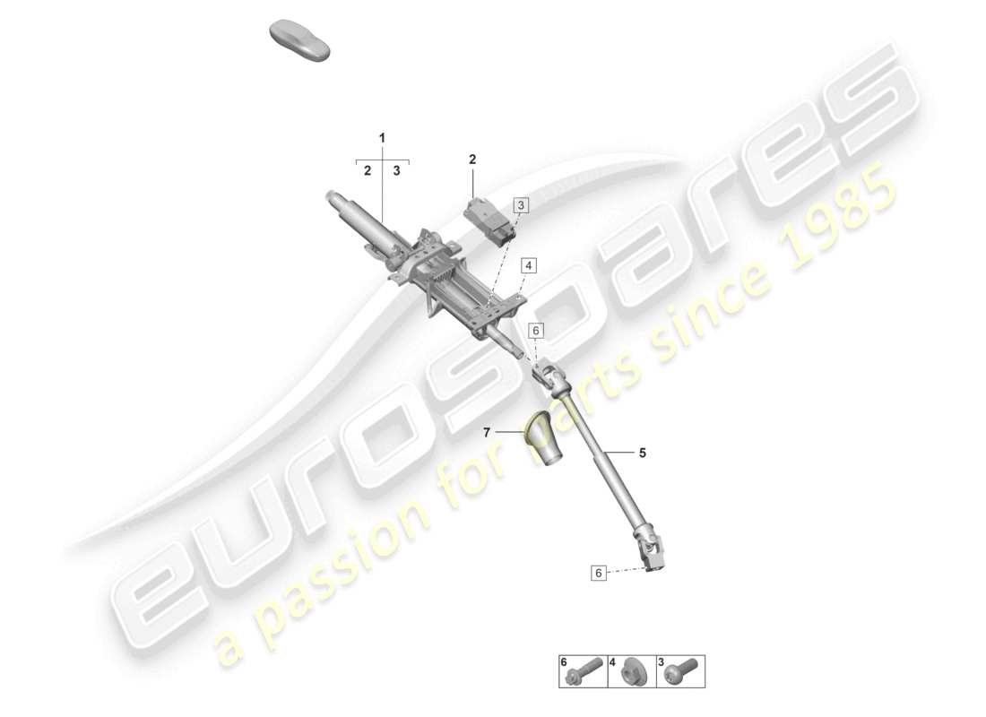 porsche 992 gt3/rs/st (2021 - 9j1) steering column part diagram