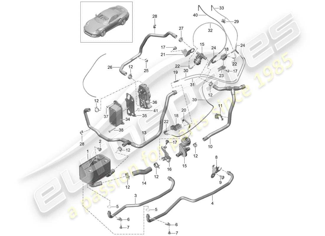 porsche 991 turbo (2018) - pdk - part diagram