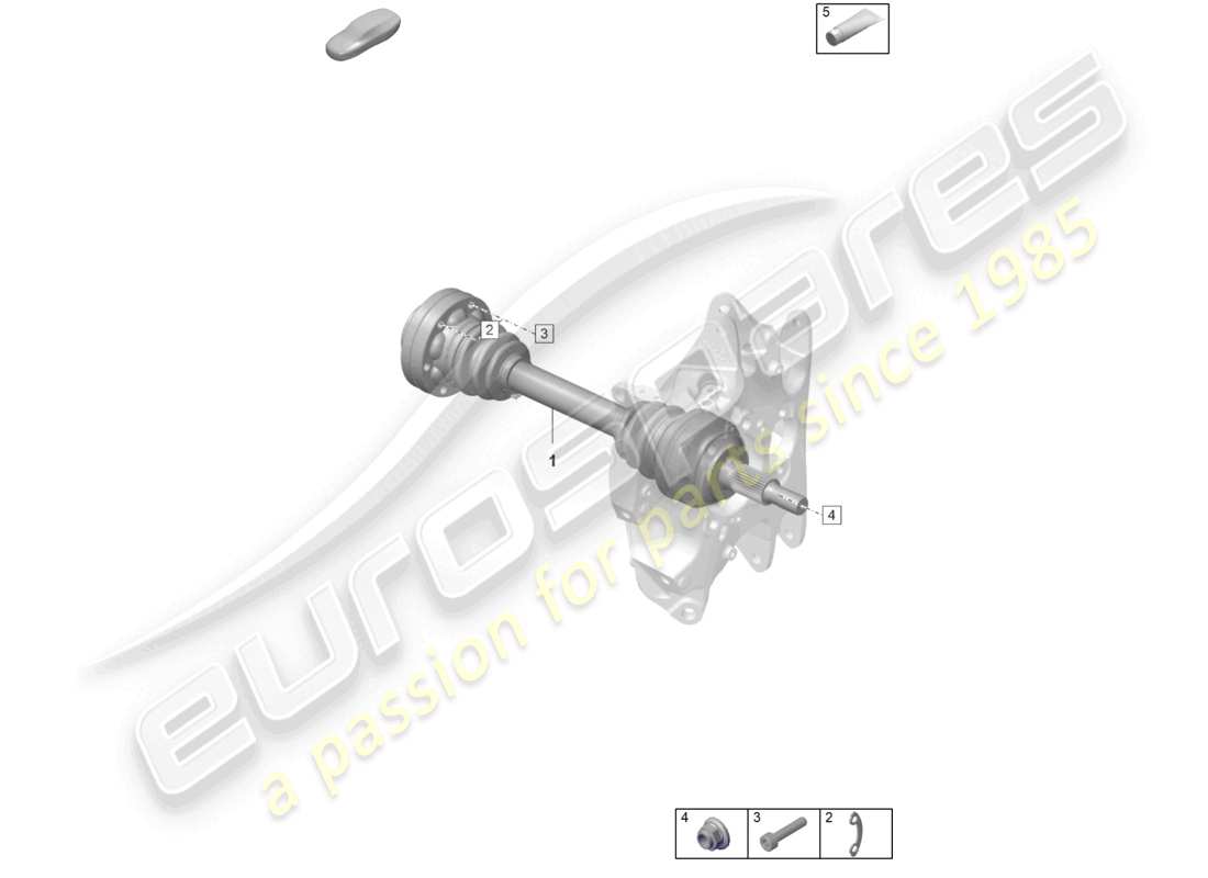 porsche 992 gt3/rs/st (2021 - 9j1) drive shaft part diagram