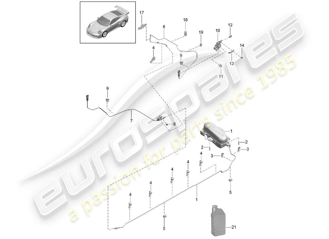 porsche 991 turbo (2018) self levelling system part diagram