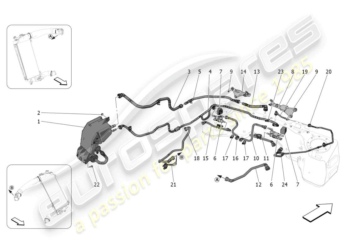 maserati mc20 cielo (2023) fuel vapour recirculation system part diagram