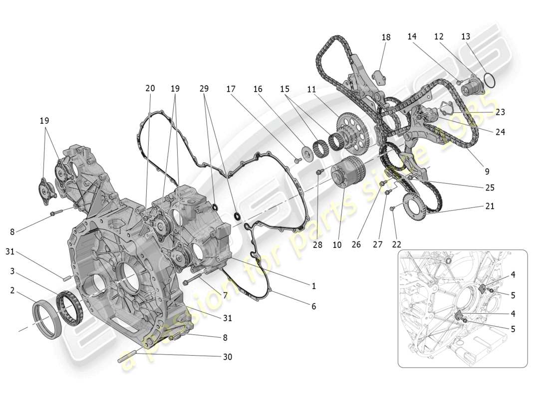 maserati mc20 (2023) timing part diagram