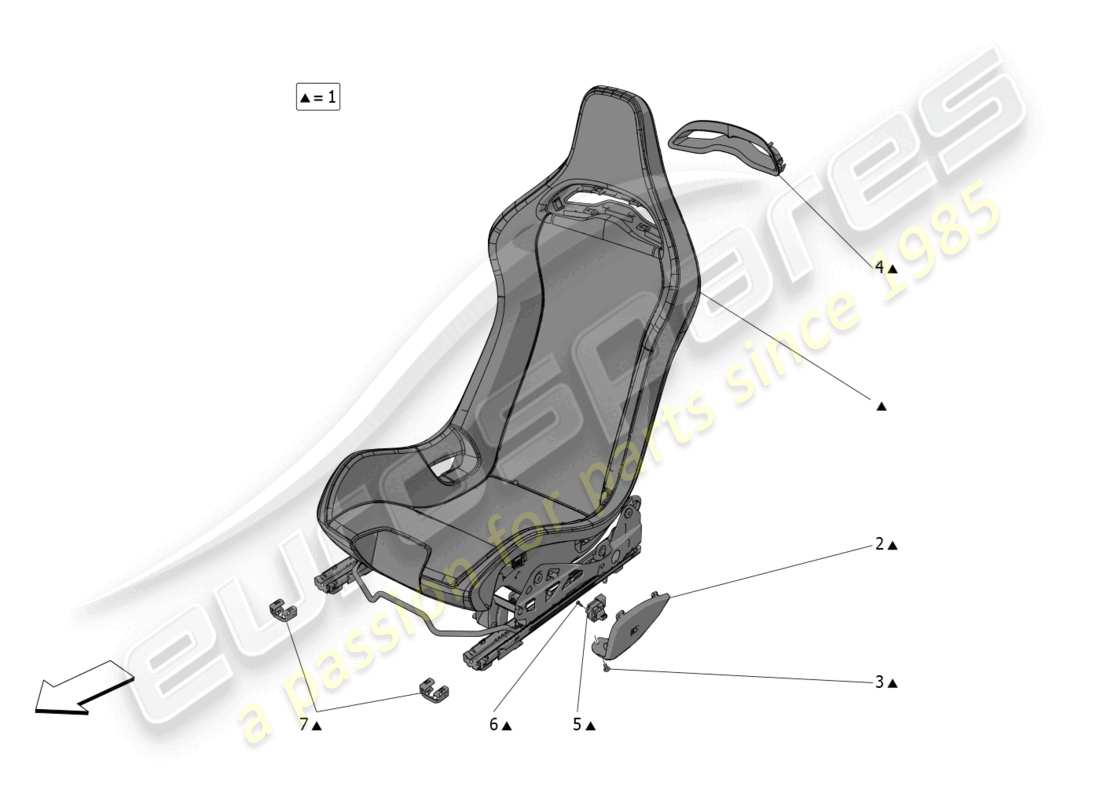 maserati mc20 cielo (2023) seats: trim panels part diagram