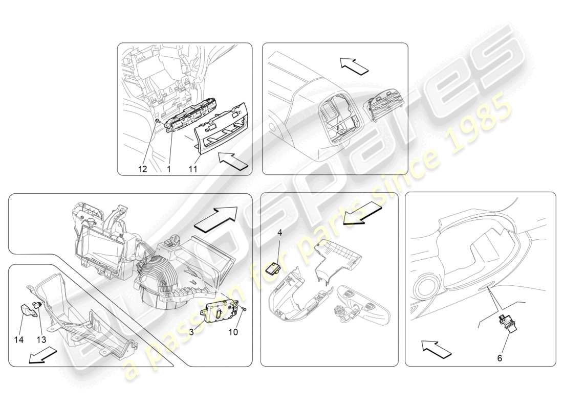 maserati ghibli fragment (2022) a/c unit: electronic control part diagram