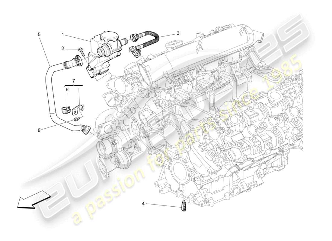 maserati levante modena s (2022) oil vapour recirculation system part diagram