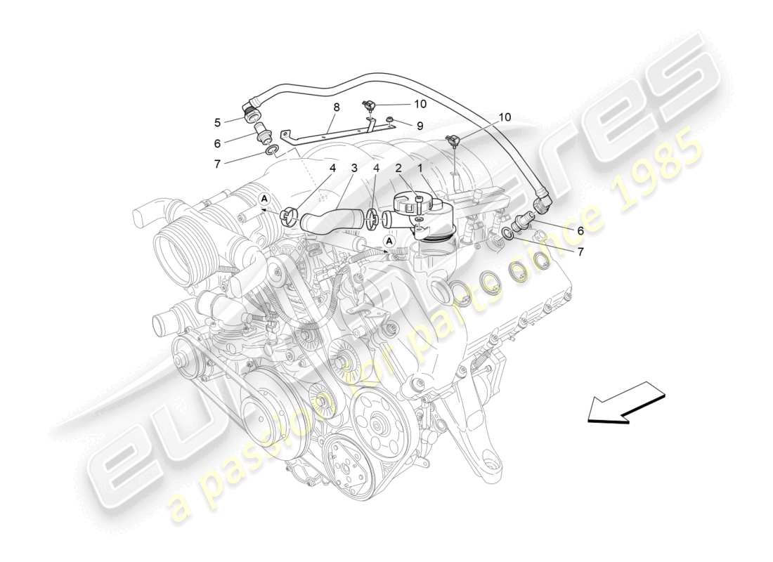 maserati grancabrio mc (2013) oil vapour recirculation system part diagram