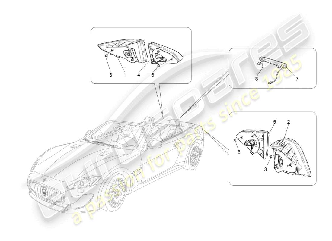 maserati grancabrio mc (2013) taillight clusters part diagram