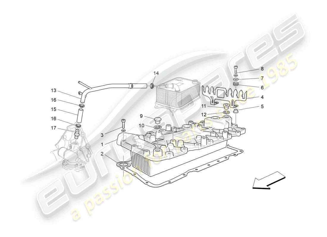 maserati grancabrio mc (2013) heat exchanger part diagram