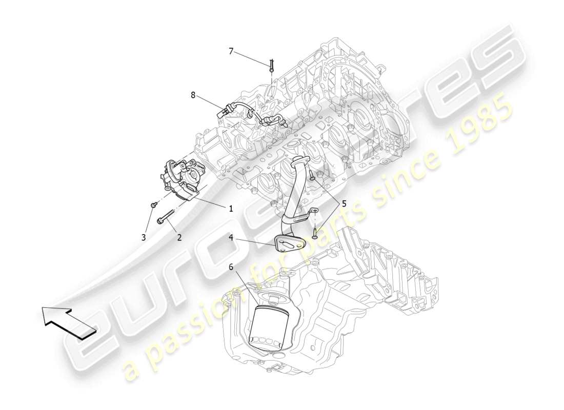 maserati ghibli fragment (2022) lubrication system: pump and filter part diagram