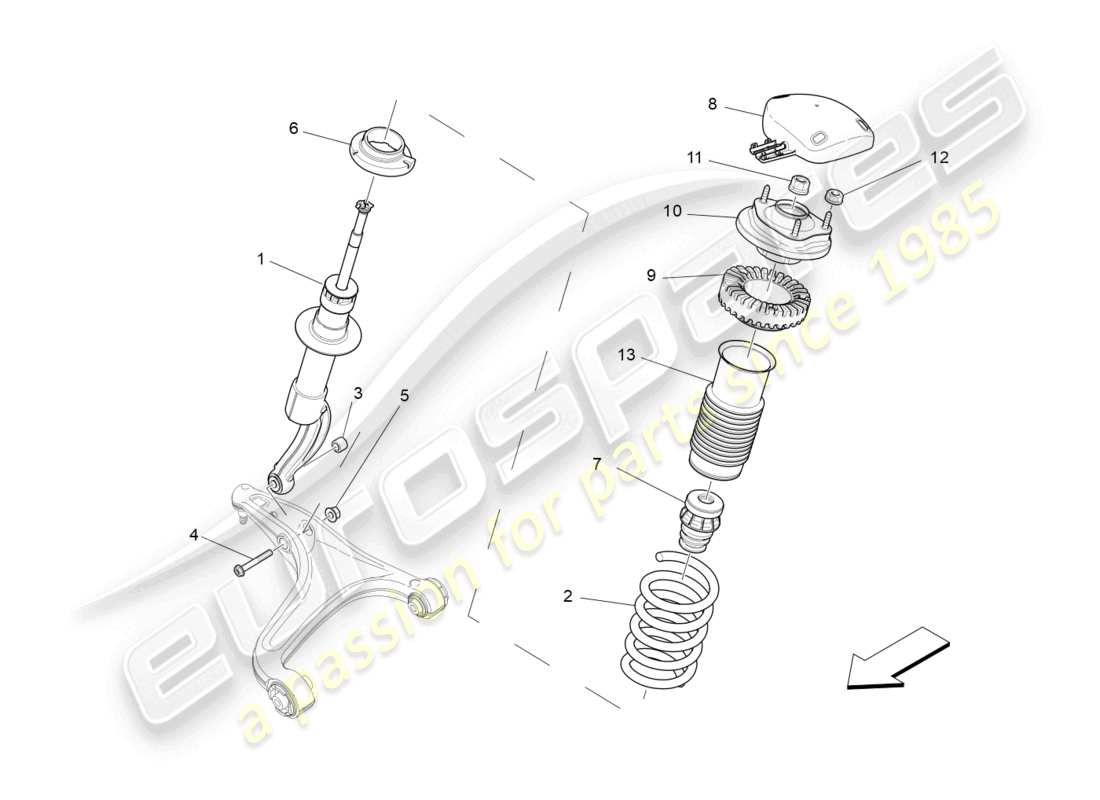 maserati quattroporte (2018) front shock absorber devices part diagram