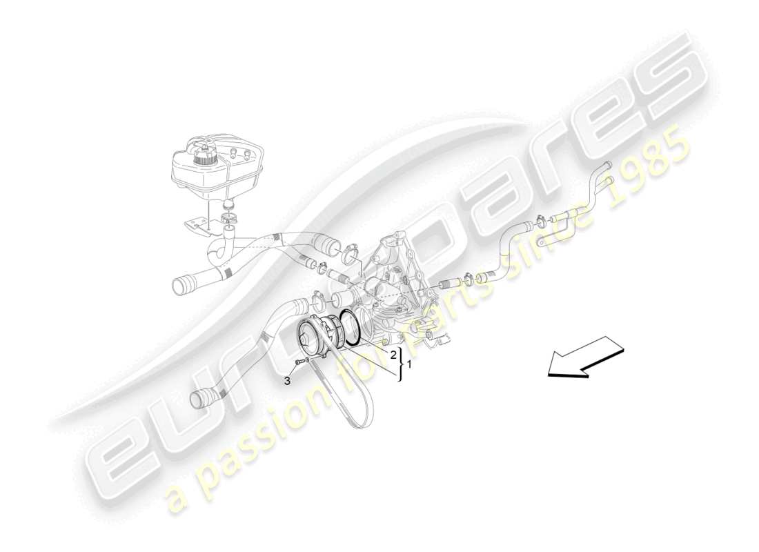 maserati grancabrio mc (2013) cooling system: water pump part diagram