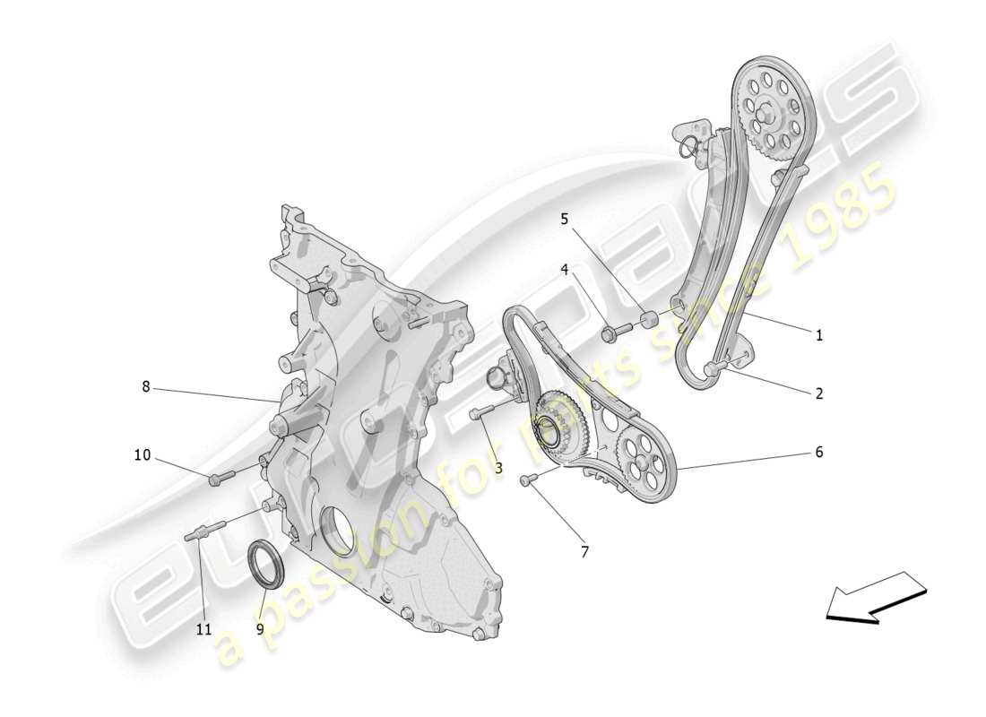 maserati grecale gt (2023) timing part diagram