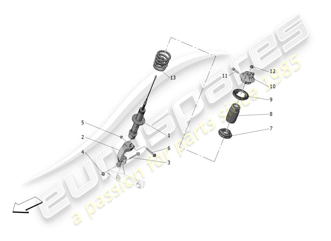 maserati mc20 (2023) rear shock absorber devices part diagram