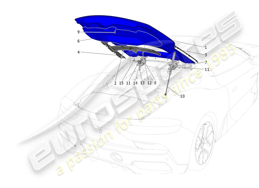 maserati mc20 (2023) rear lid part diagram