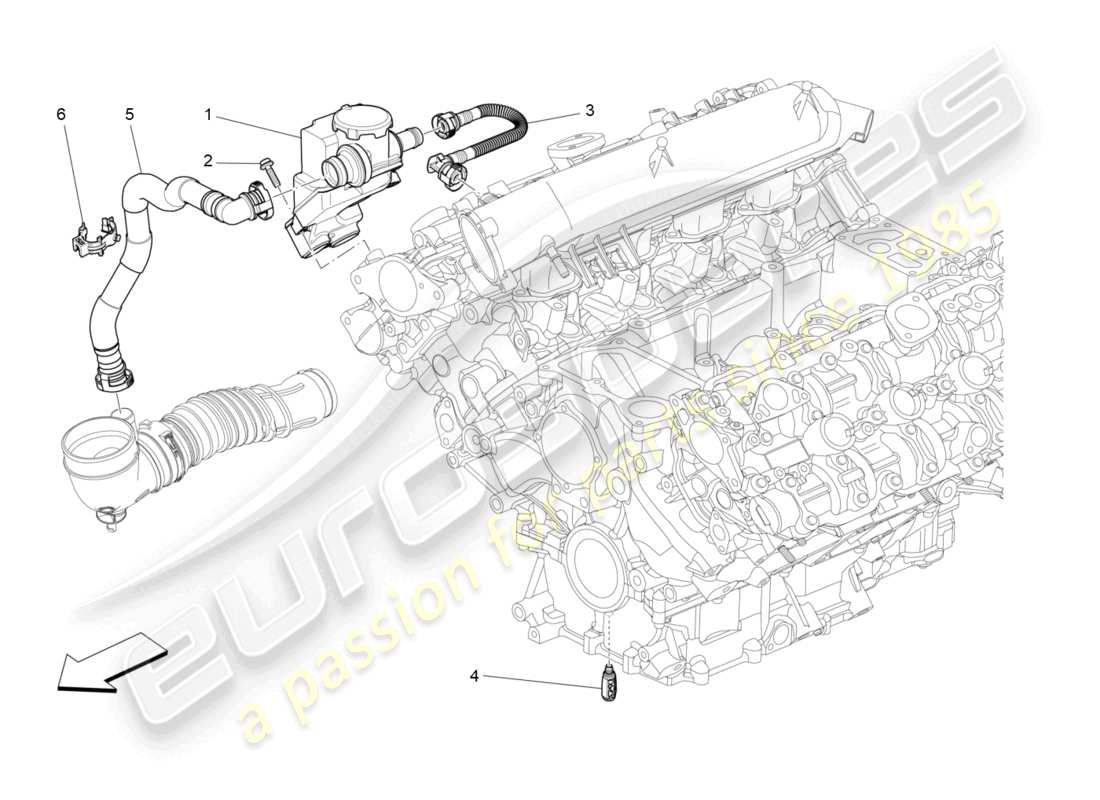 maserati quattroporte (2018) oil vapour recirculation system part diagram