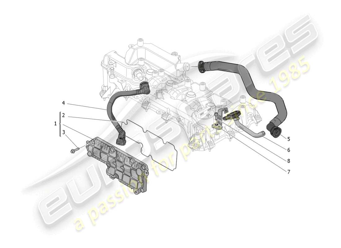 maserati grecale modena (2023) oil vapour recirculation system parts diagram