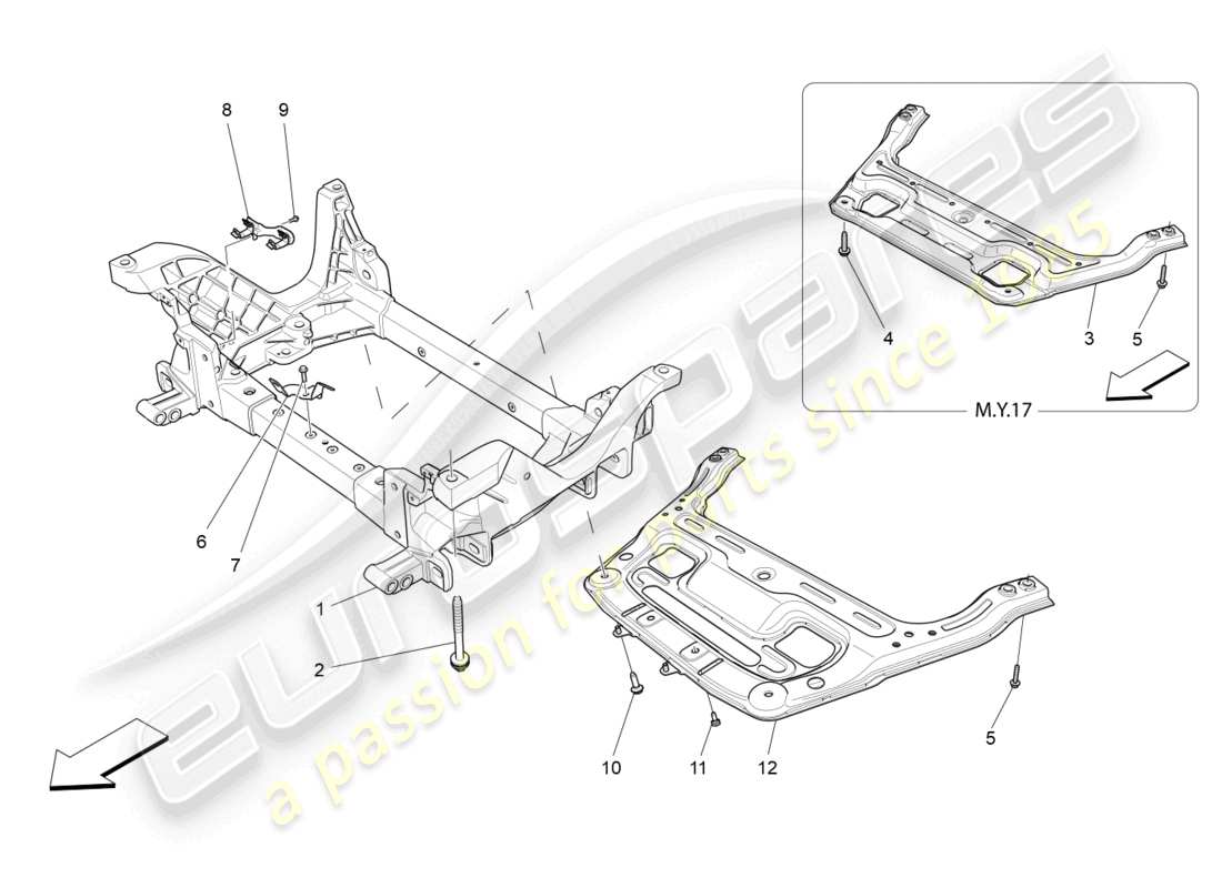 maserati levante (2020) front underchassis part diagram