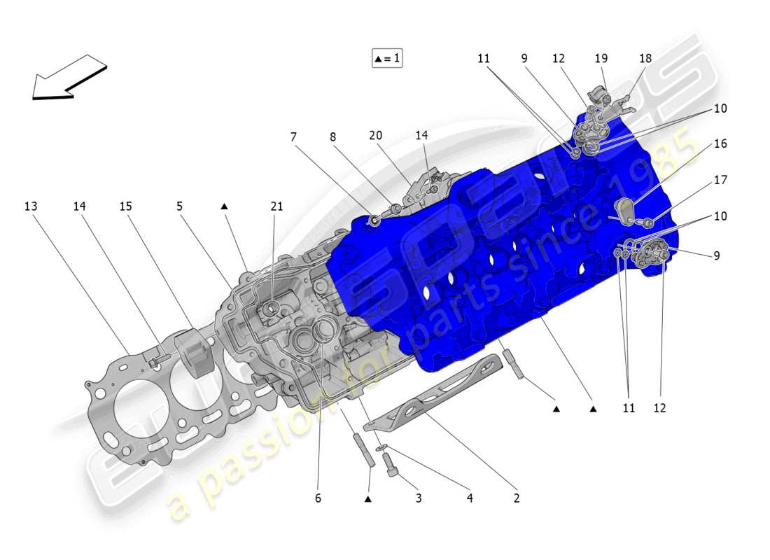 maserati mc20 cielo (2023) lh cylinder head part diagram