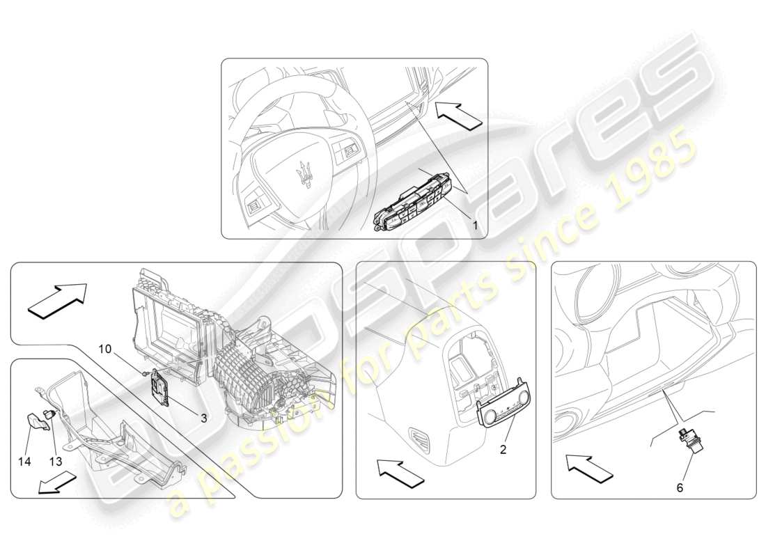 maserati levante modena s (2022) a/c unit: electronic control part diagram