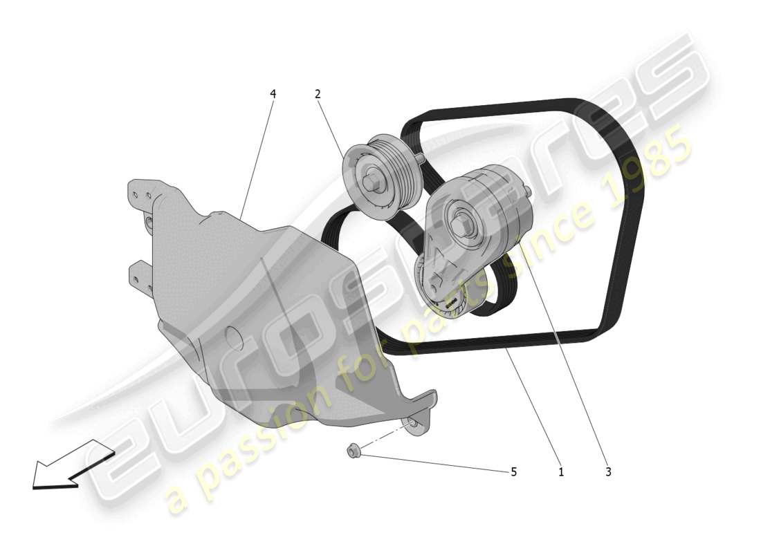 maserati grecale modena (2023) auxiliary device belts parts diagram