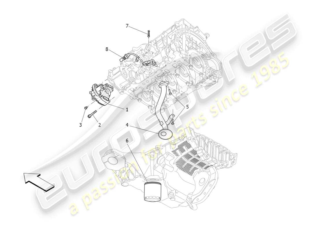 maserati levante gt (2022) lubrication system: pump and filter part diagram