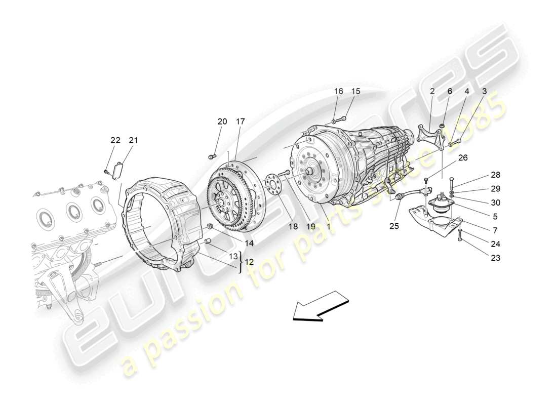 maserati grancabrio mc (2013) gearbox housings part diagram