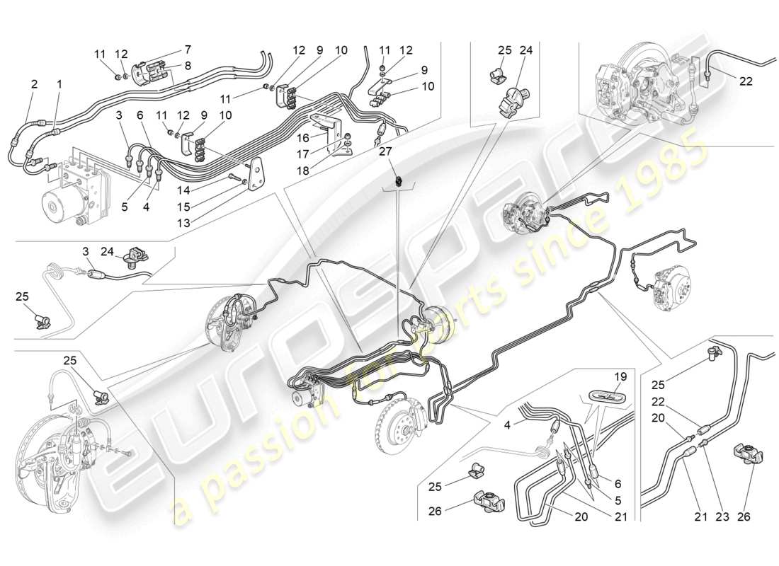 maserati granturismo mc stradale (2013) lines part diagram