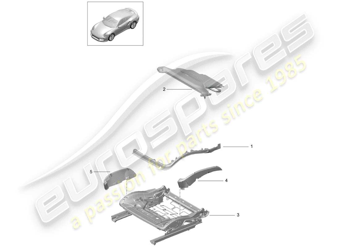 porsche 991 turbo (2018) padding for seat part diagram