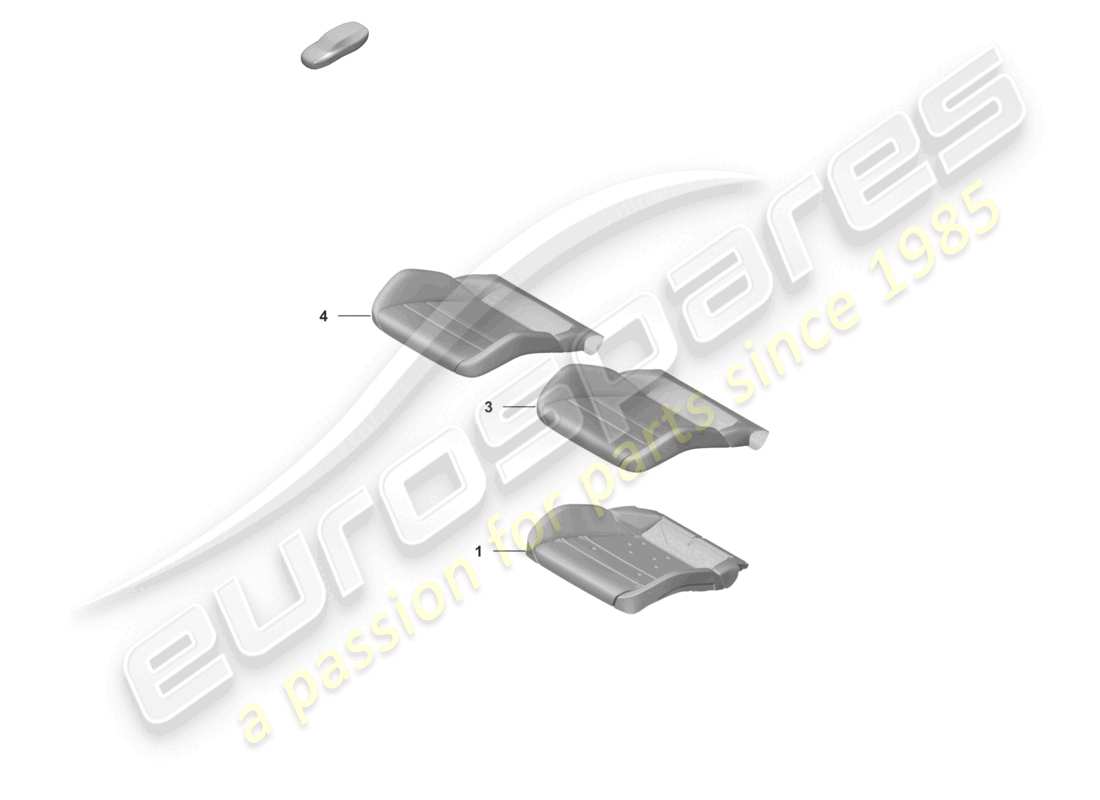 porsche 992 gt3/rs/st (2021 - 9j1) foam part seat cover sports seat plus part diagram