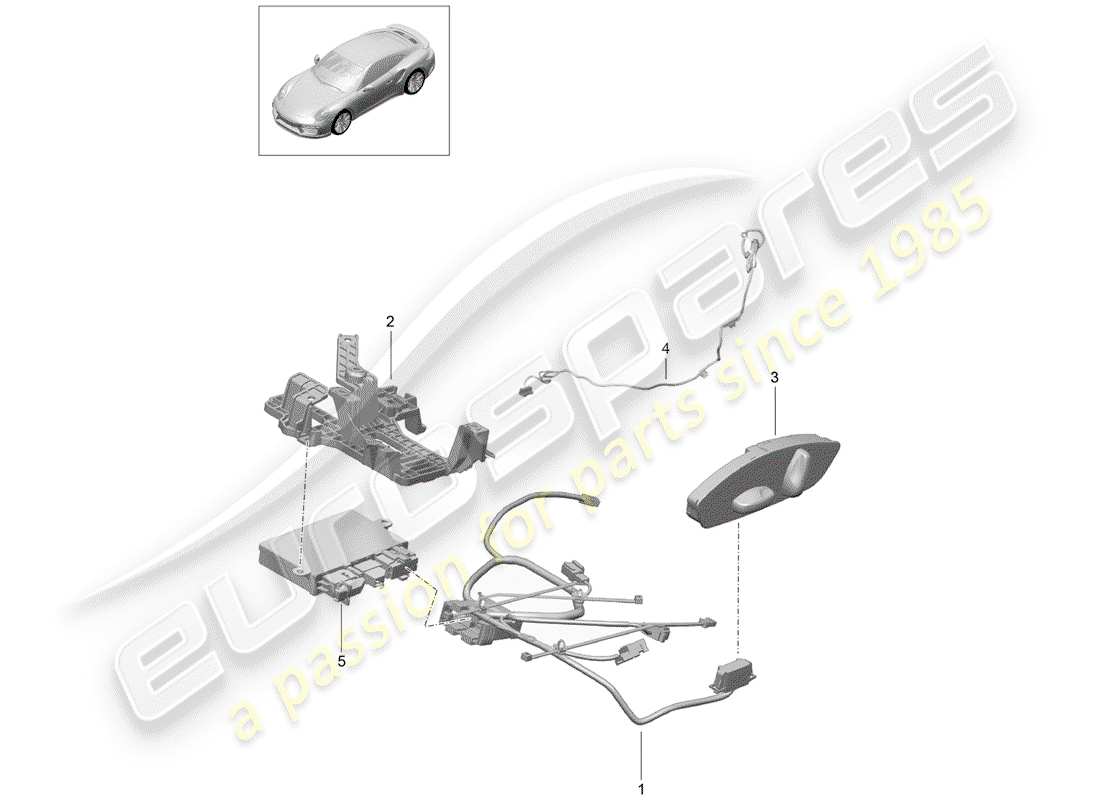 porsche 991 turbo (2018) wiring harnesses part diagram