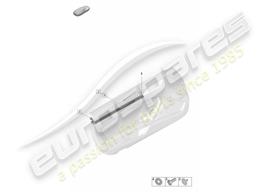 porsche 992 gt3/rs/st (2021 - 9j1) molding for door trim panel repair information 706055 part diagram