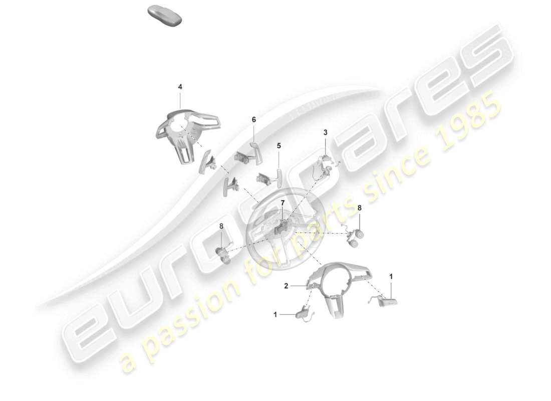 porsche 992 gt3/rs/st (2021 - 9j1) accessories steering wheel gt3 rs part diagram