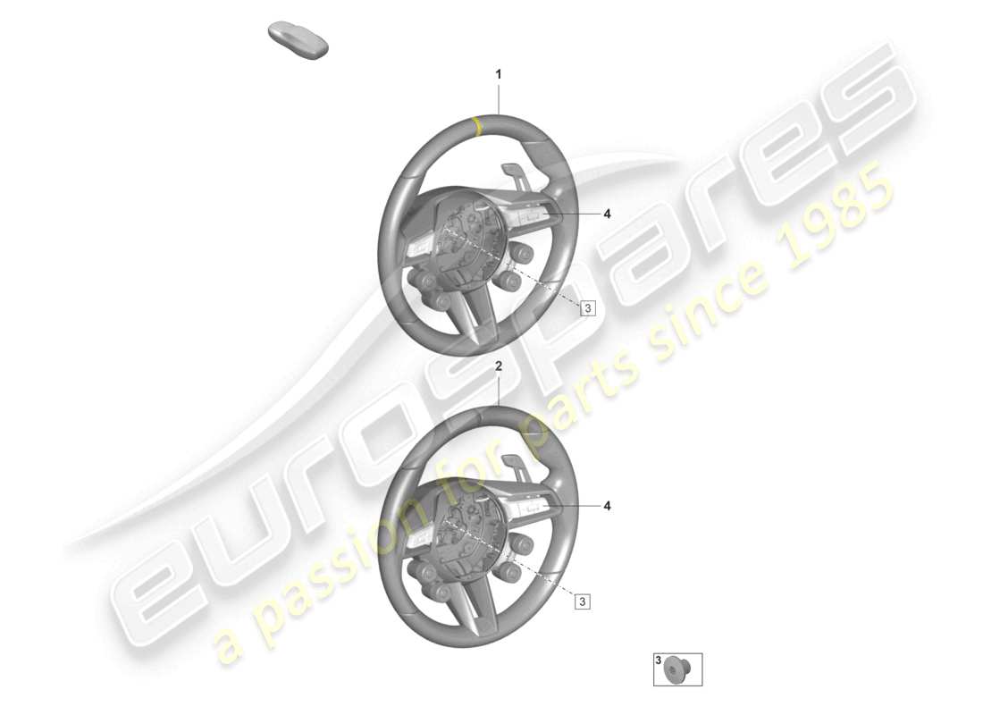 porsche 992 gt3/rs/st (2021 - 9j1) multifunction steering wheel gt3 rs - pdk - weissach package part diagram