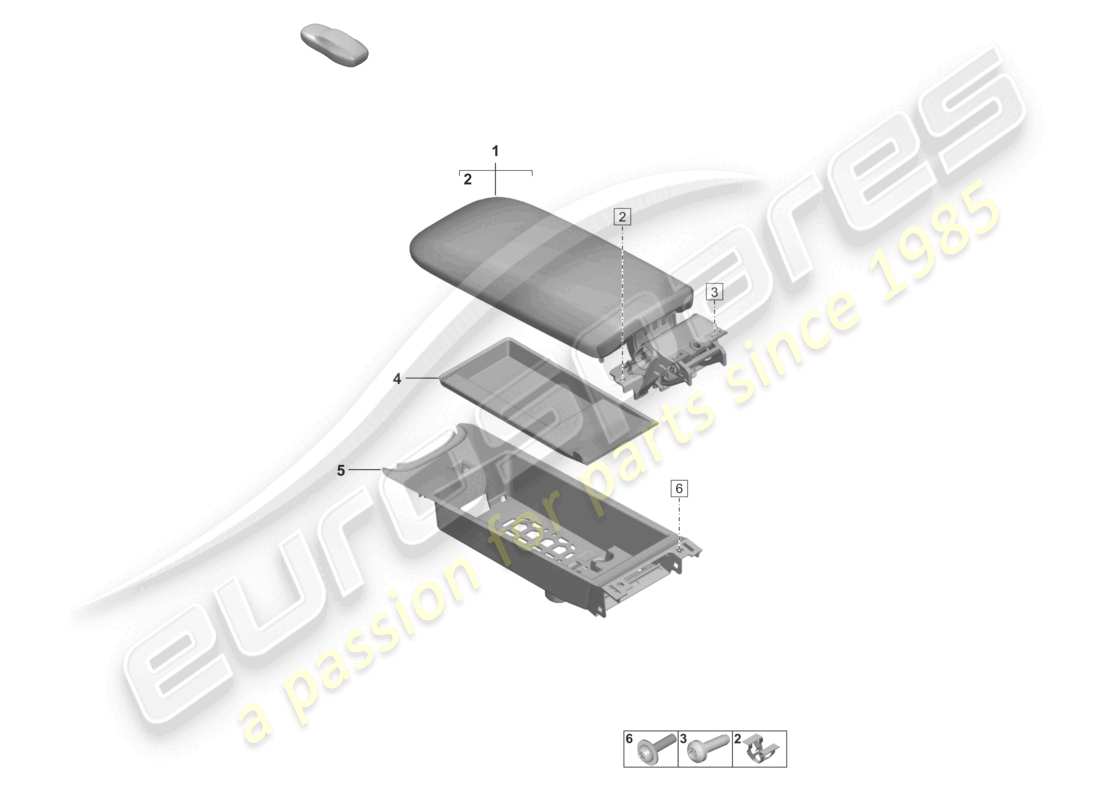 porsche 992 gt3/rs/st (2021 - 9j1) centre console accessories part diagram