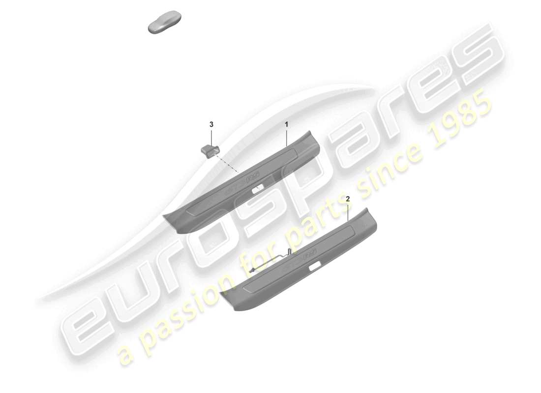 porsche 992 gt3/rs/st (2021 - 9j1) entry strip with lettering part diagram