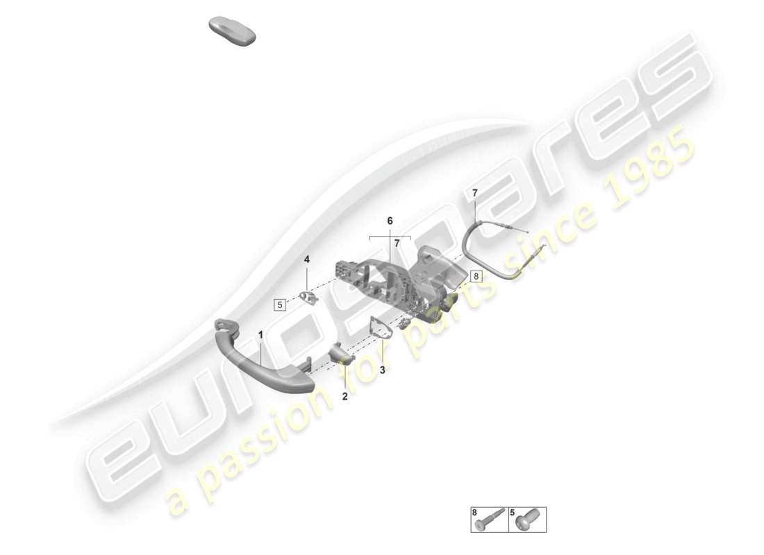 porsche 992 gt3/rs/st (2021 - 9j1) door handles part diagram