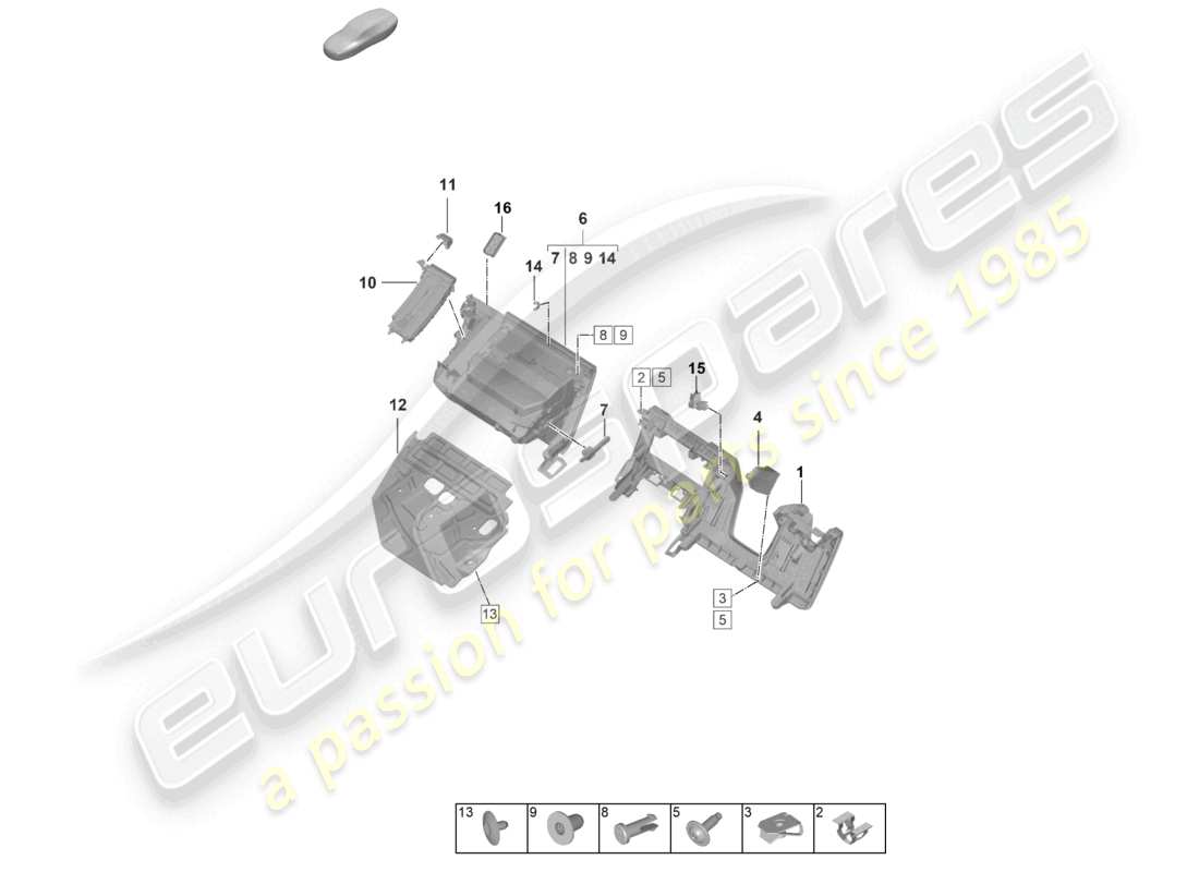 porsche 992 gt3/rs/st (2021 - 9j1) glove box and trim (drivers side) part diagram