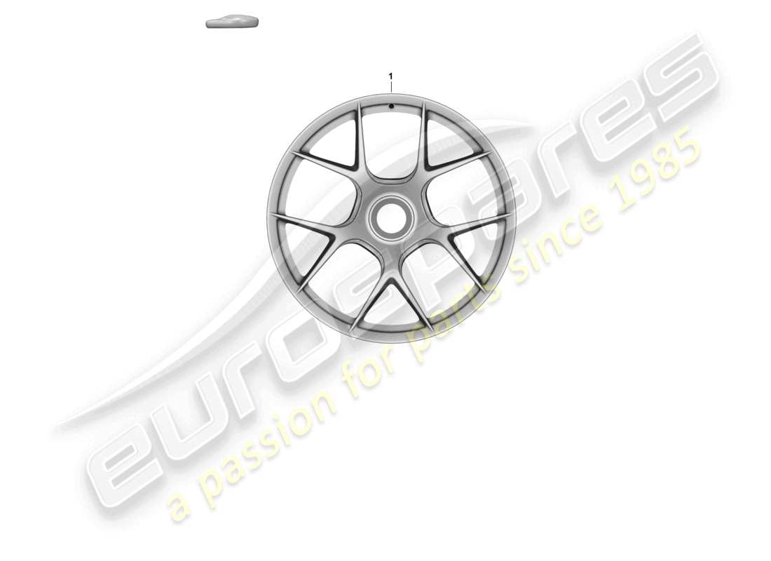 porsche 992 gt3/rs/st (2021 - 9j1) alloy wheel with central locking part diagram