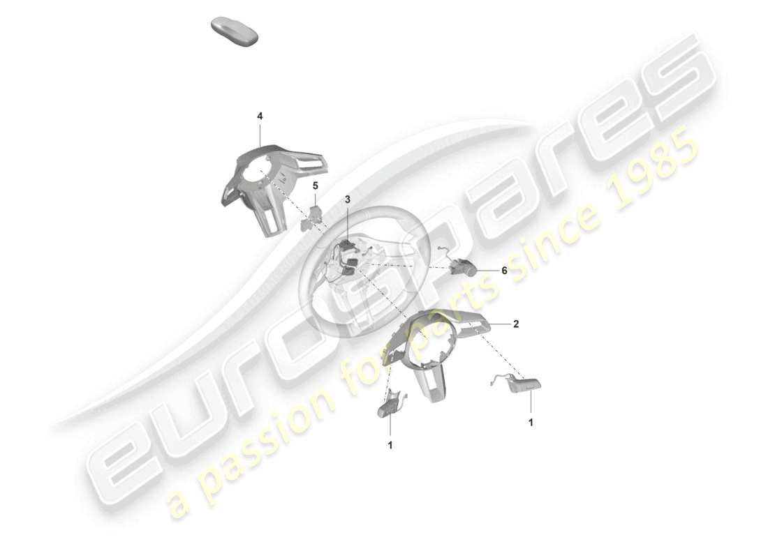 porsche 992 gt3/rs/st (2021 - 9j1) accessories steering wheel part diagram