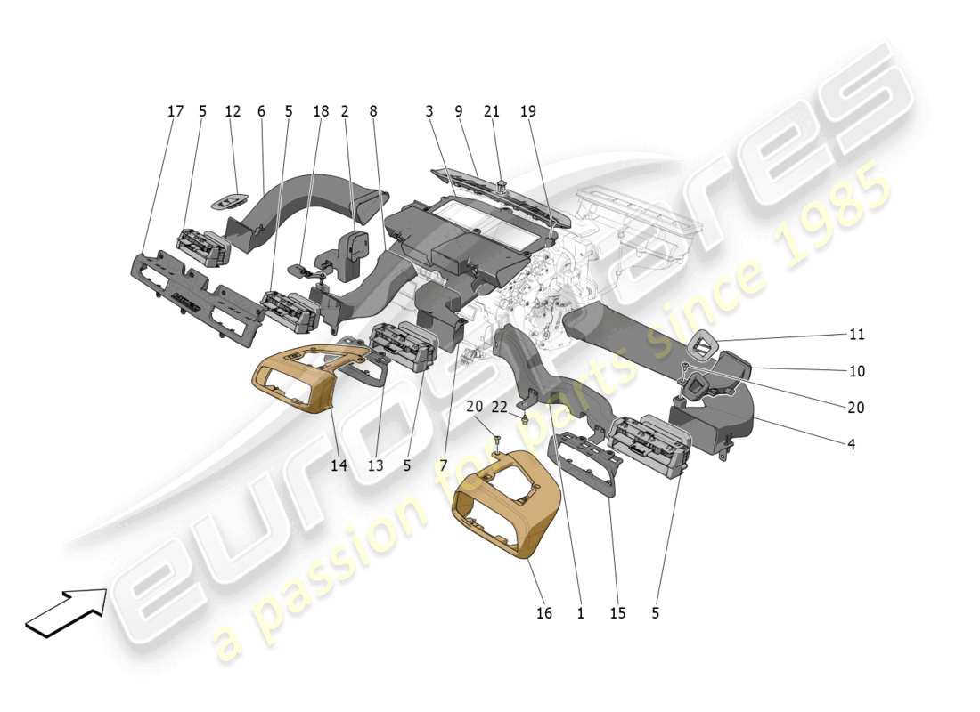 maserati mc20 cielo (2023) a/c unit: diffusion part diagram