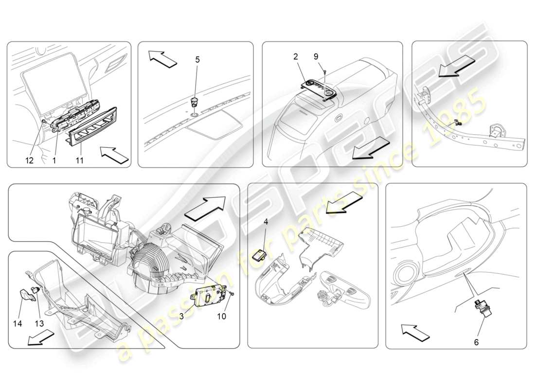 maserati quattroporte (2018) a/c unit: electronic control part diagram