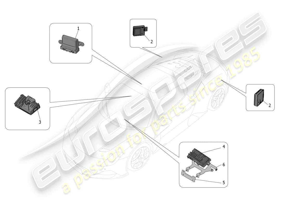 maserati mc20 (2023) drive assistance system part diagram