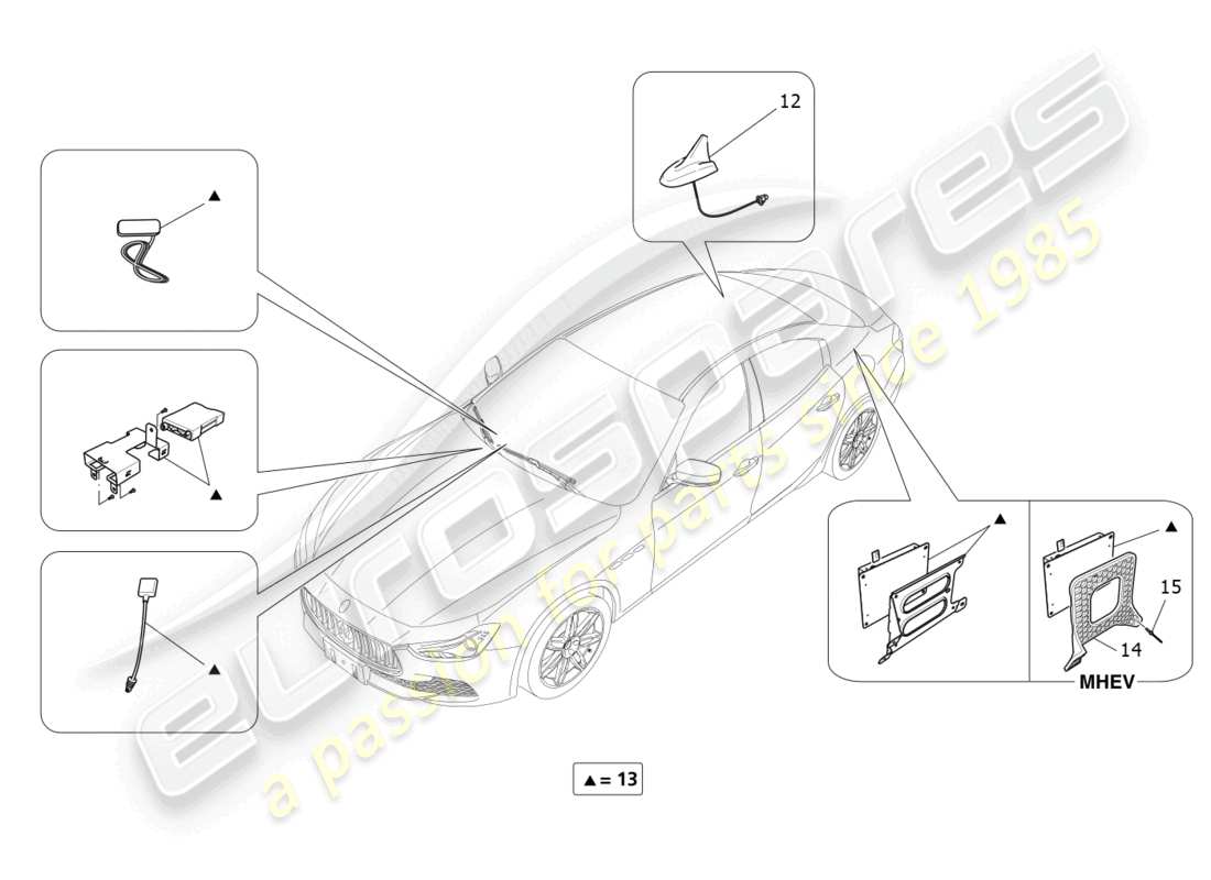 maserati ghibli fragment (2022) reception and connection system part diagram